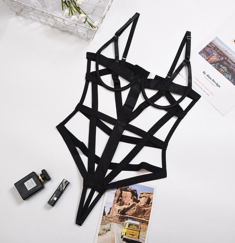 Summer Complex Craftsmanship Cross-Strap Sexy Lingerie Women's One-Piece