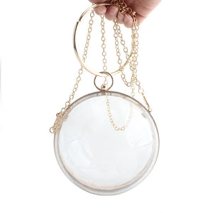 transparent bags for women 2019 clutches evening bag luxury handbags shoulder & crossbody bags purse circular ball bag wallet